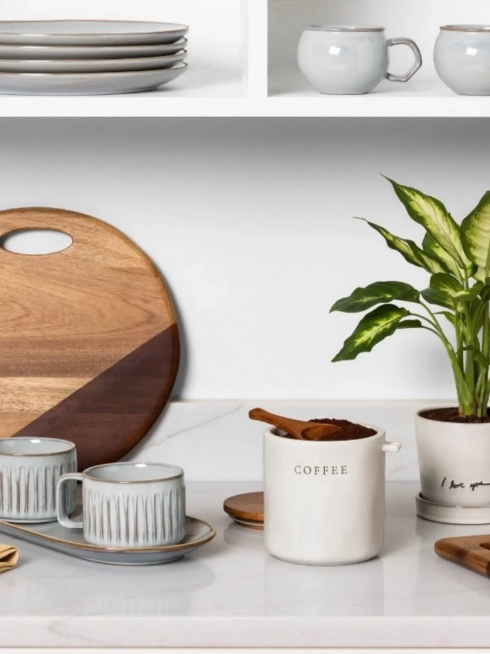 Hearth & Hand with Magnolia Stoneware Coffee Canister with Lid, Matte Finish